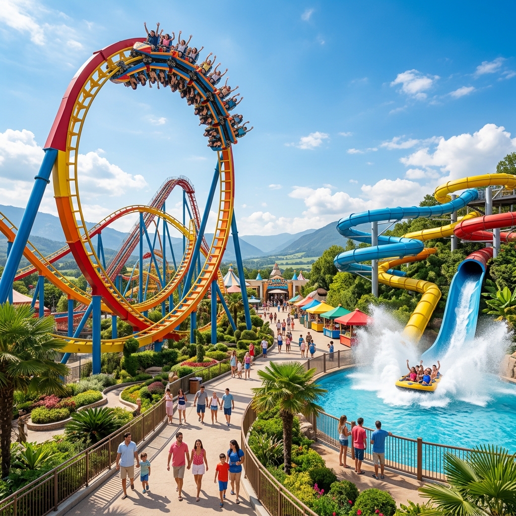 Amusement Park Roller Coaster